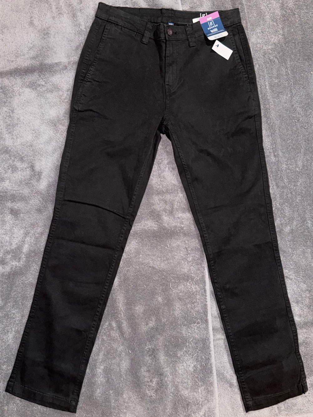 George Men's Black Slim Straight Jeans
